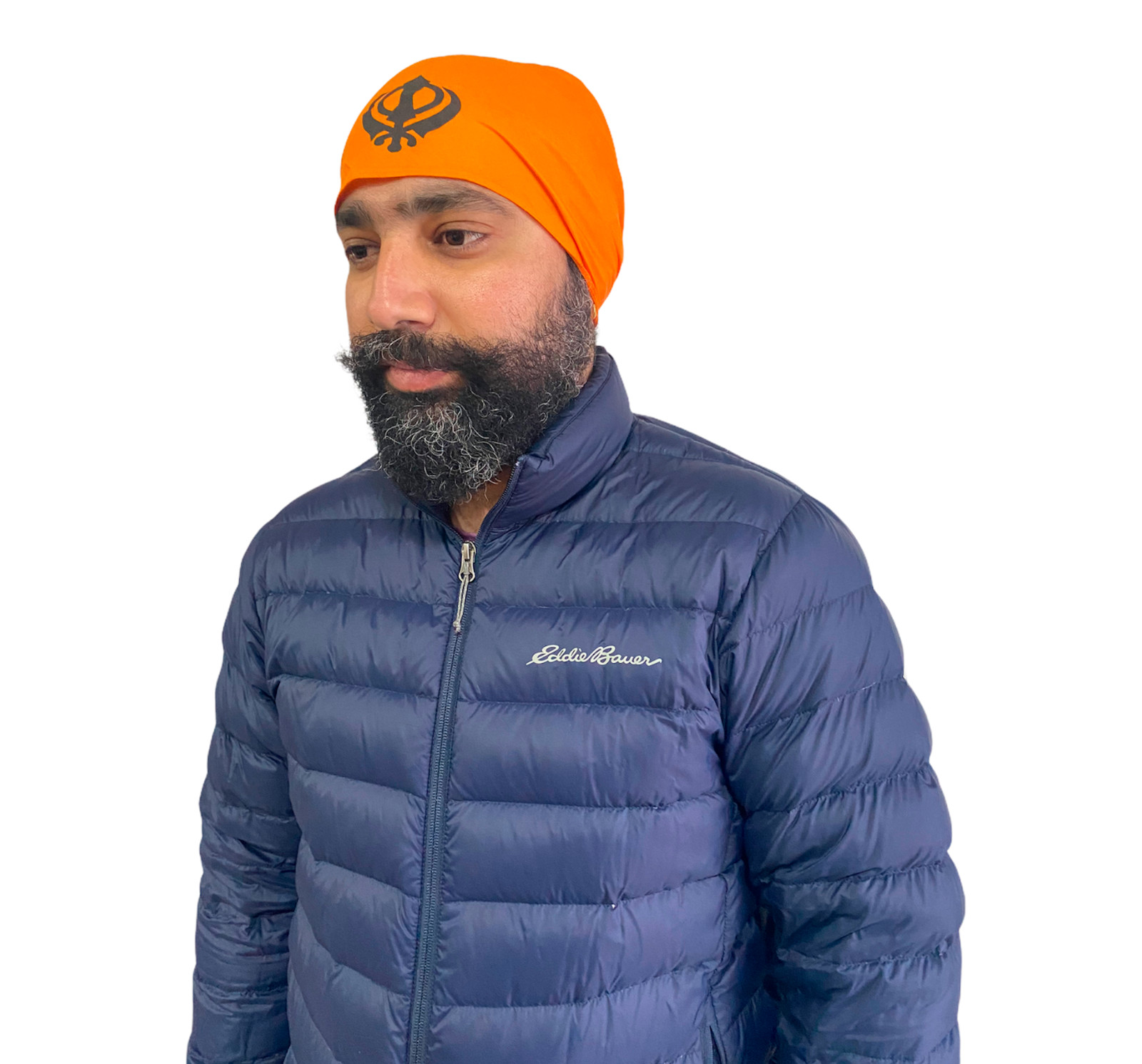 Sikh Patka- Kesari (Orange) for Adults (unisex) with Khanda Sign in front