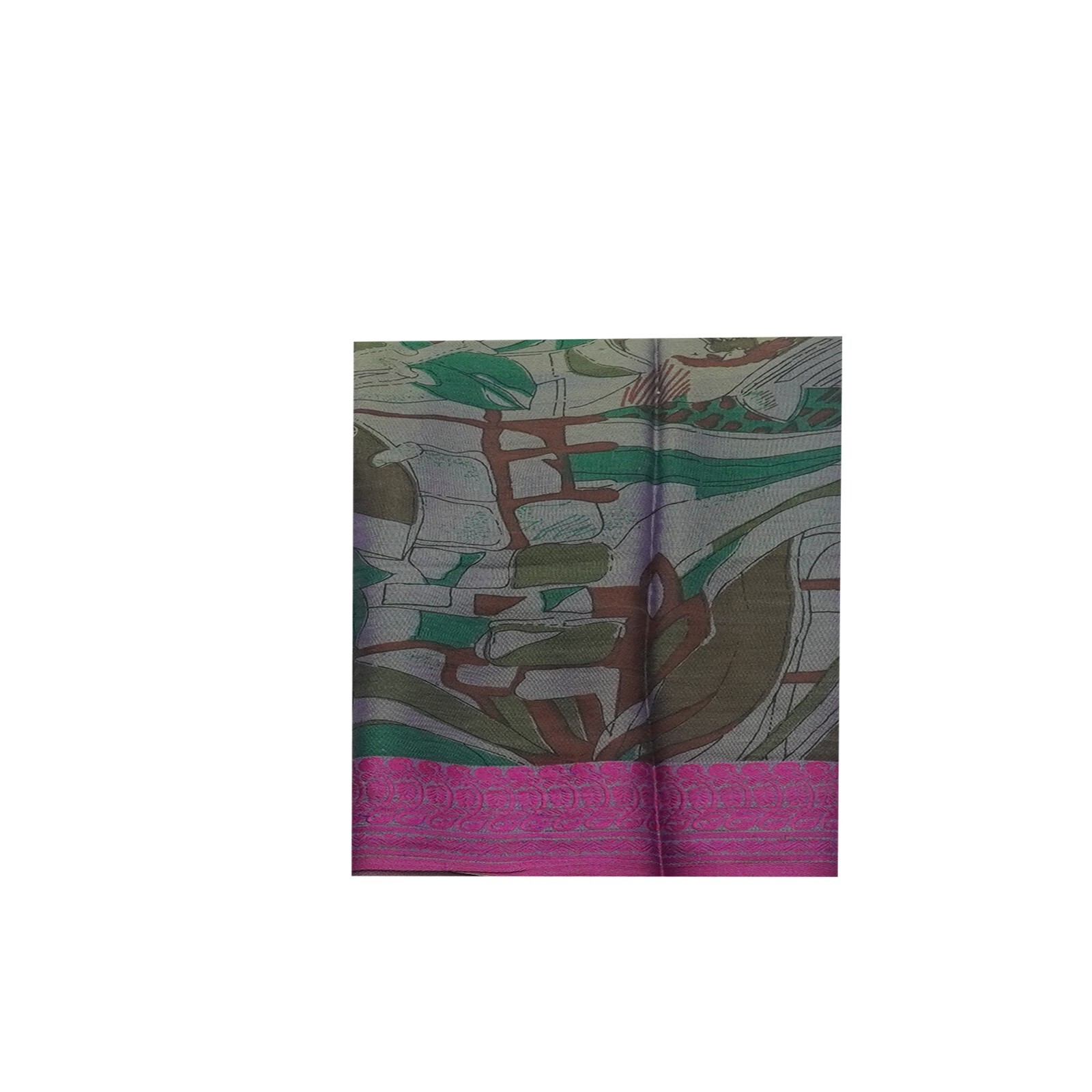 Vintage Blue Dual Tone Saree 100% Pure Silk Printed Indian Sari 6YD Craft Fabric