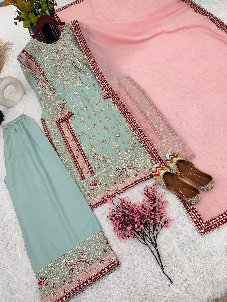 Women Dress Pakistani Salwar Kameez Readymade Suits Indian Wedding Party 3 Piece