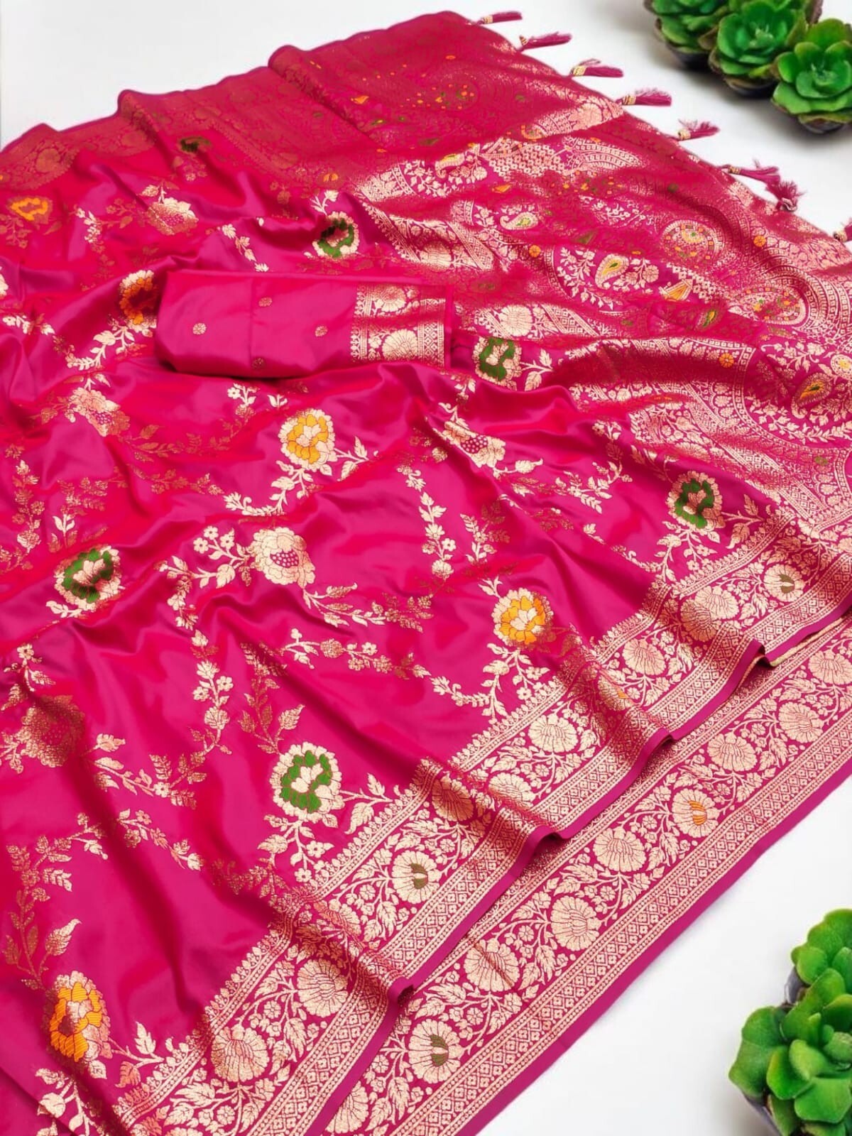 Banarasi Silk Meenakari Zari Weaving Saree,Designer Saree,Silk Saree For Women