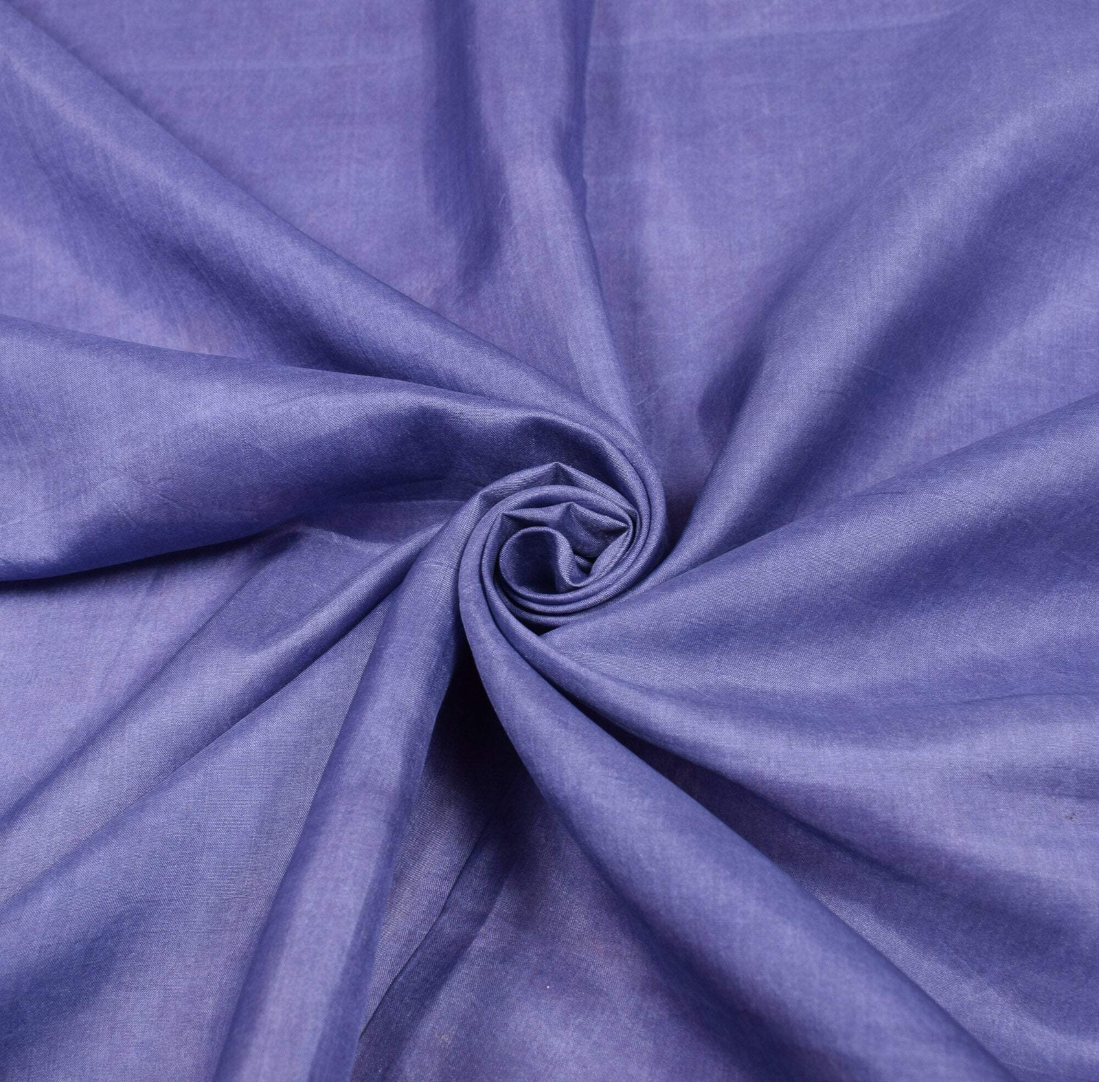 Sushila Vintage Blue Saree Resham Woven Pure Silk Sari 6YD Soft Craft Fabric