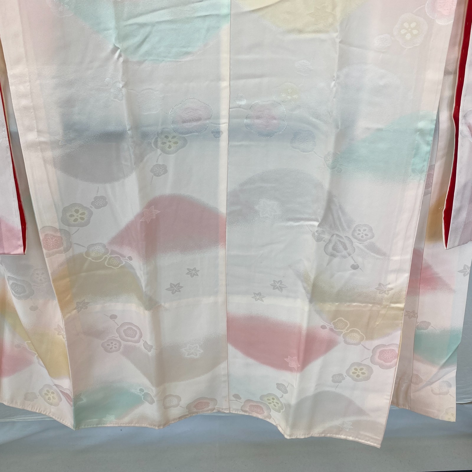 Japanese Vintage Kimono Juban Furisode Silk Pink Traditional Length 51 in