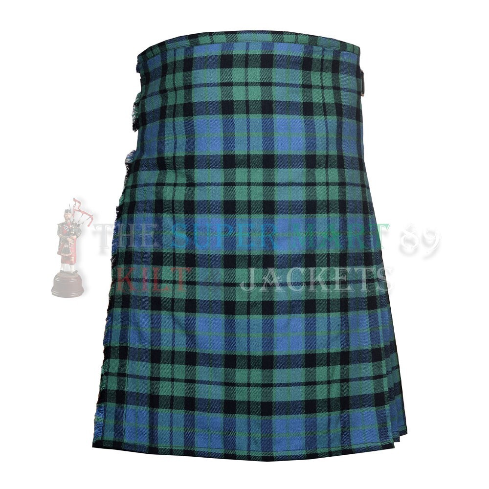 Scottish Handmade Traditional Mackay Ancient Tartan 8 Yard Kilt Men Custom Size