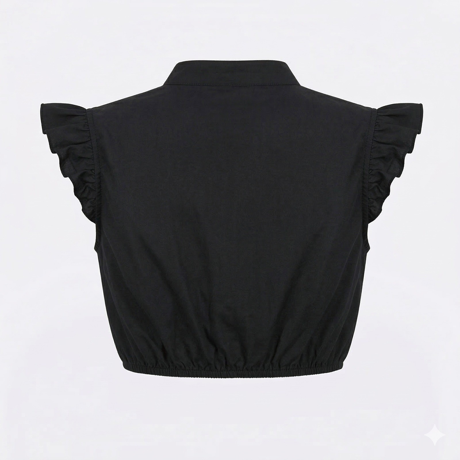 New Large Black Ruffle Sleeve Dirndl Undershirt Top Oktoberfest V Neck Blouse