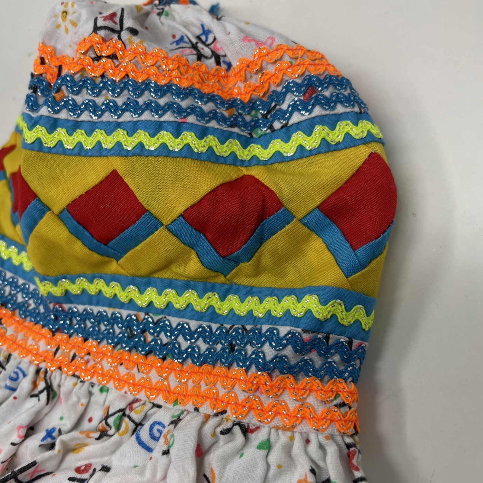 Native American Seminole Miccosukee Patchwork Handmade Tic-tac-toe Child Cap (94