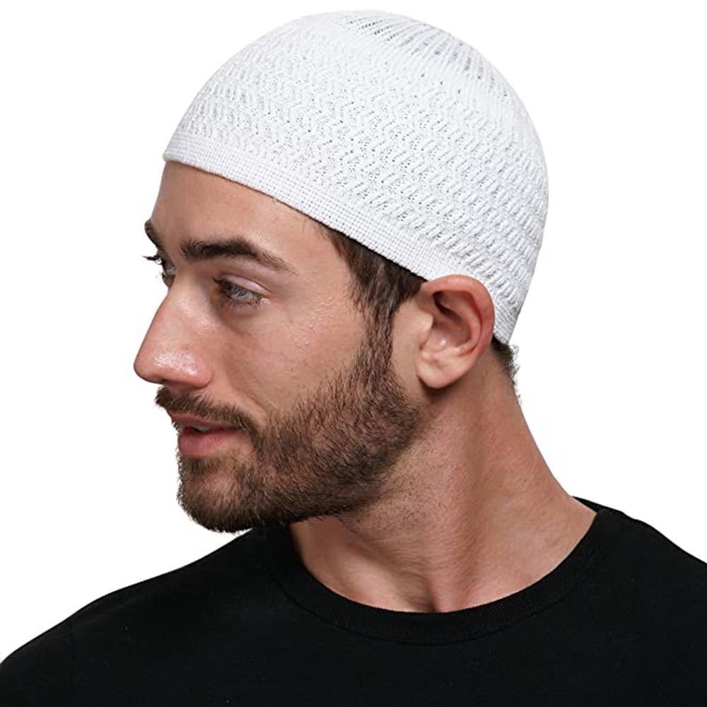 Men Islamic Prayer Cap Muslim Men Skull Hat Topi Kufi Head Wear Clothing Fashion