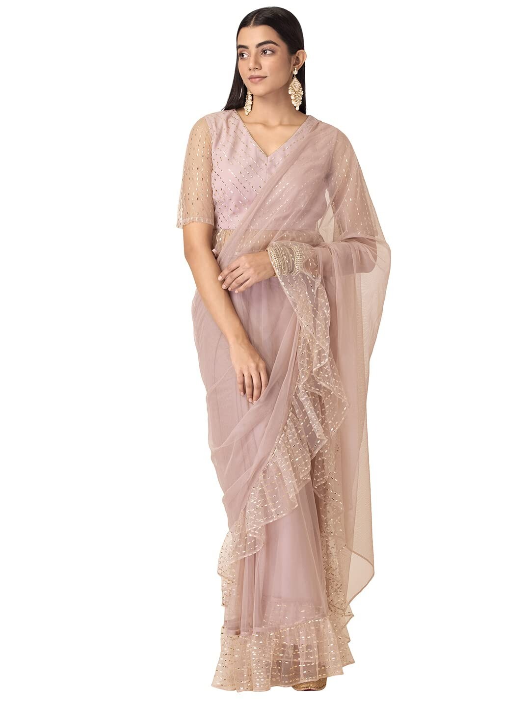 Georgette Regular Fit Womens Ankle Length Draped Saree