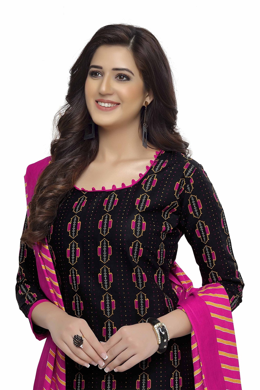 Miraan Printed Unstitched Cotton Dress Material | BAND1607