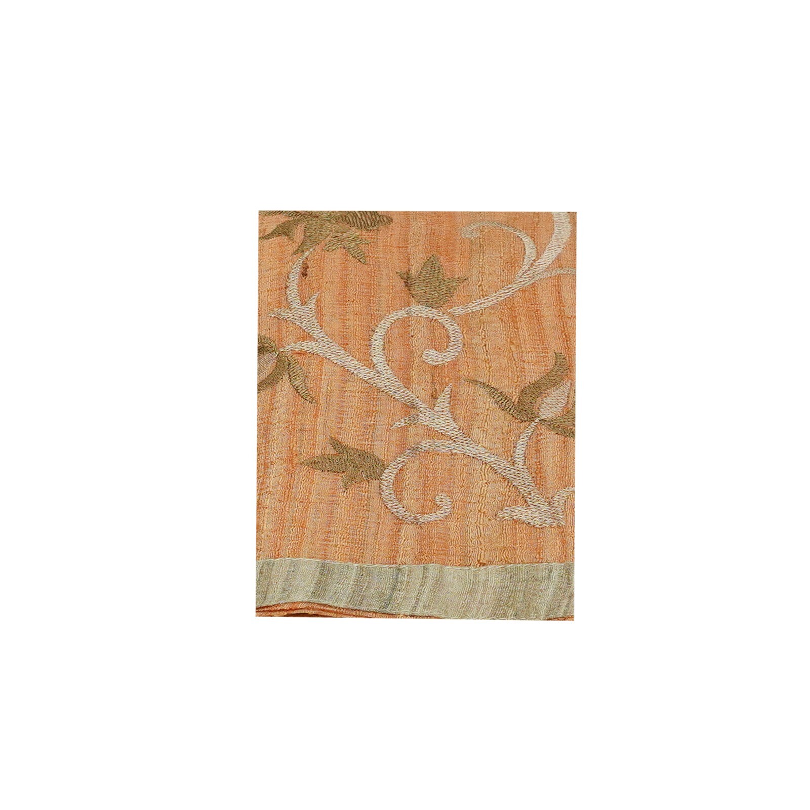 Vintage Orange Sarees 100% Pure Silk Handloom Khadi Sari Heavy Craft Fabric