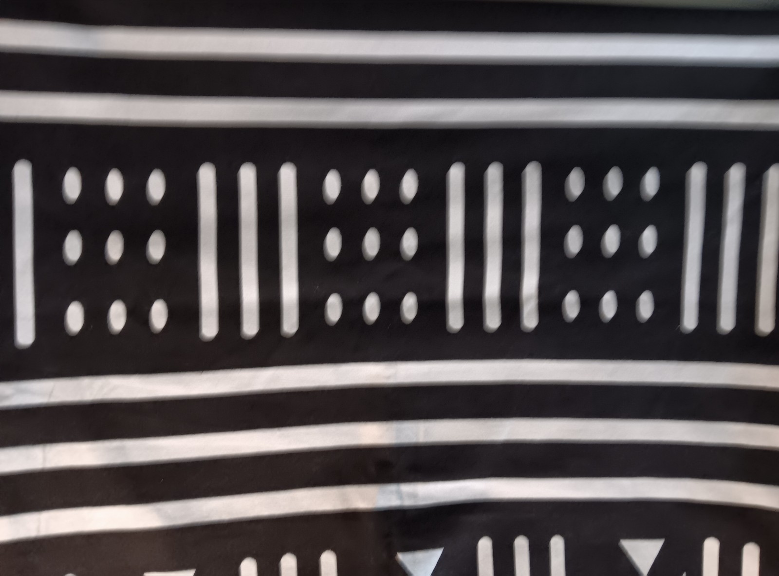 African Print Black & White Head Wrap, NEW, Scarf