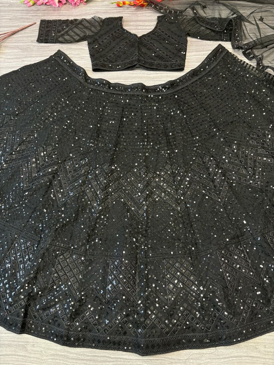 Bollywood Style Net Lehenga Choli With Dupatta For Reception And Party
