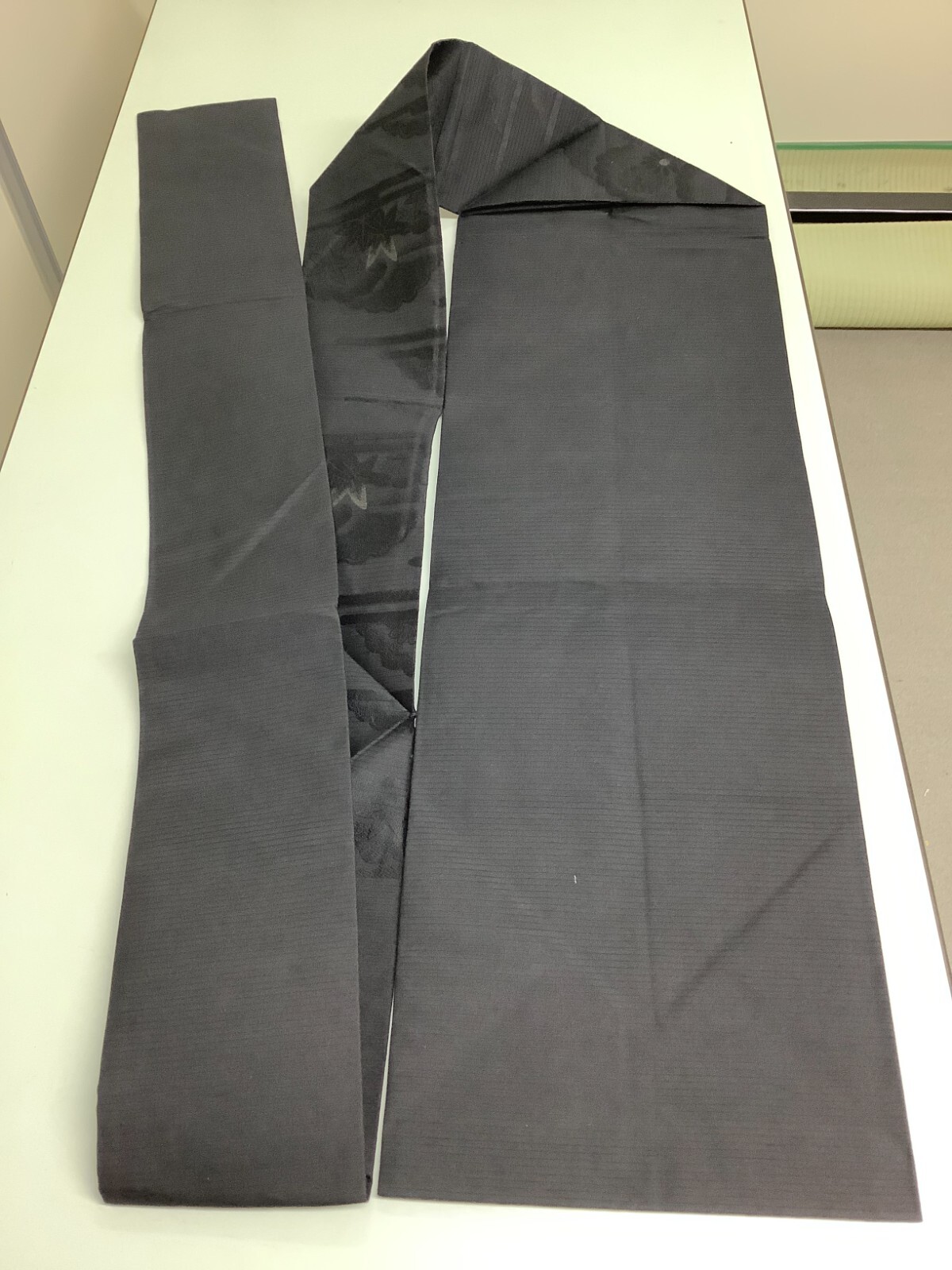 Japanese Vintage Kimono Nagoya Obi pure silk black tradition 140.9×12.5inch
