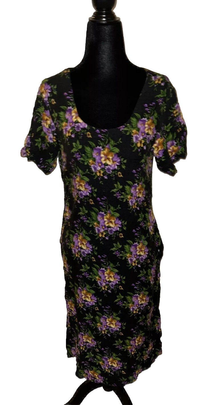 Handmade Women’s Small/Medium Floral Multicolor Short Sleeve Indian Kurta Dress