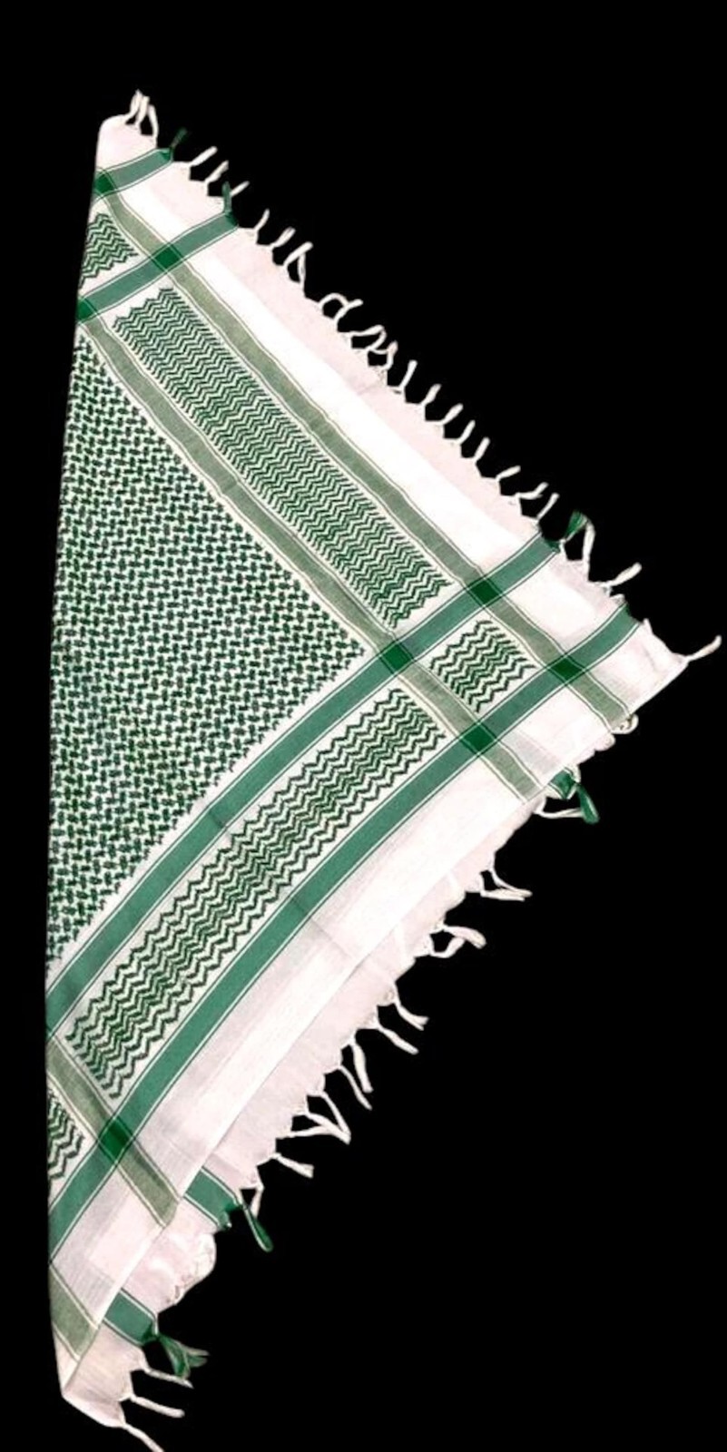Original Kufiya from Palestine | green-white | Kuffeyeh, Kufiya, Hatta | handmad