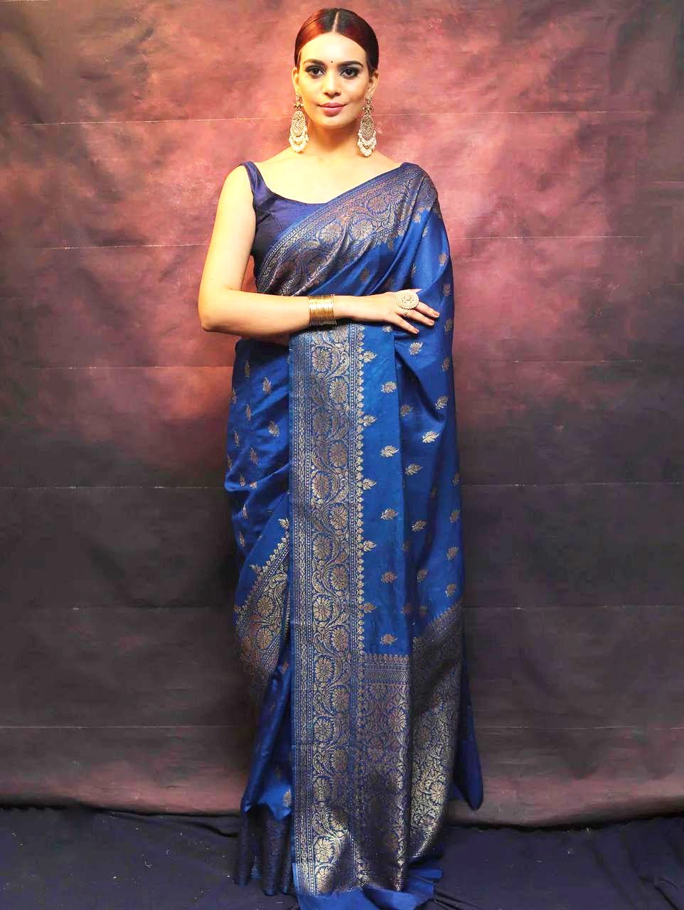 Designer Sari Bollywood Bridal Silk Saree Blouse South Indian Party Wear Saree
