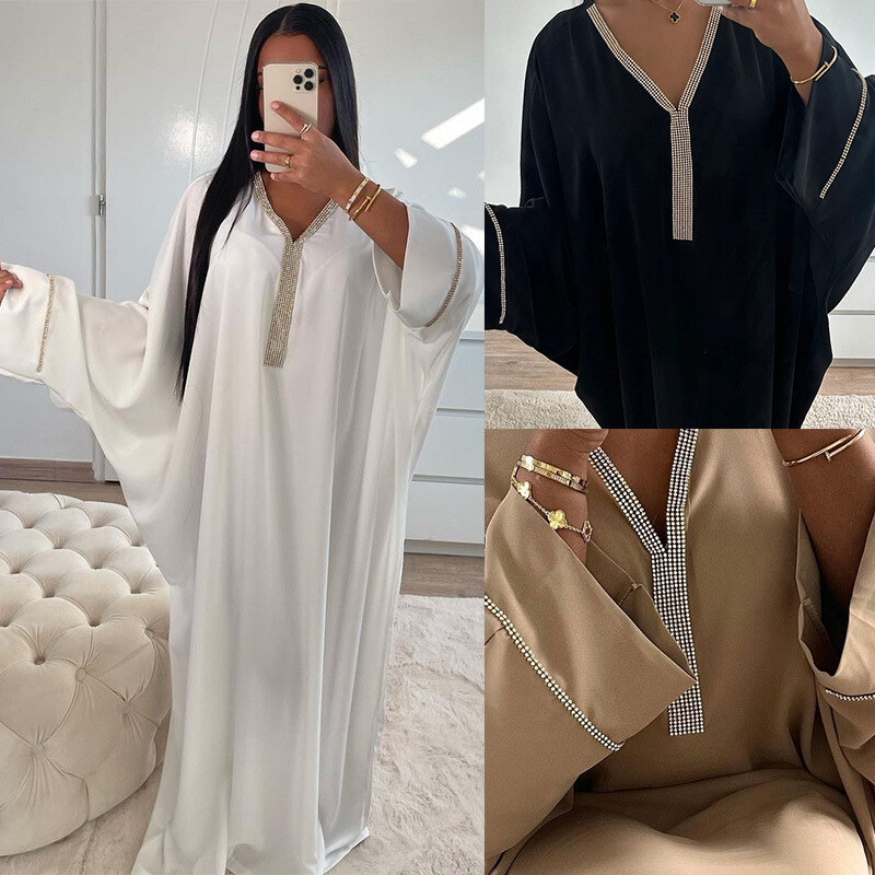 Muslim Islamic Abaya Dress Dubai Robe Gown Turkey Kaftan Women Ramadan Clothing
