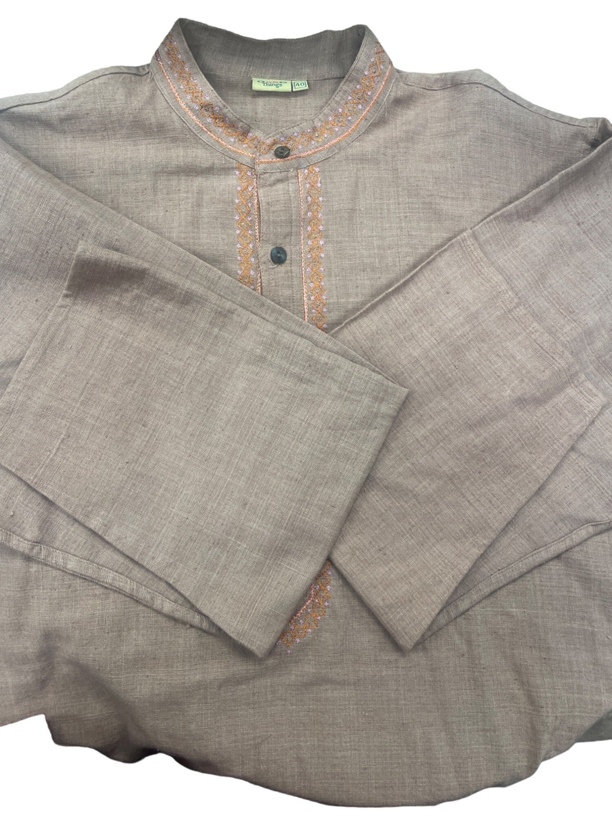 Good Thing Mens Kurta Brown Size 40 SKU 1385