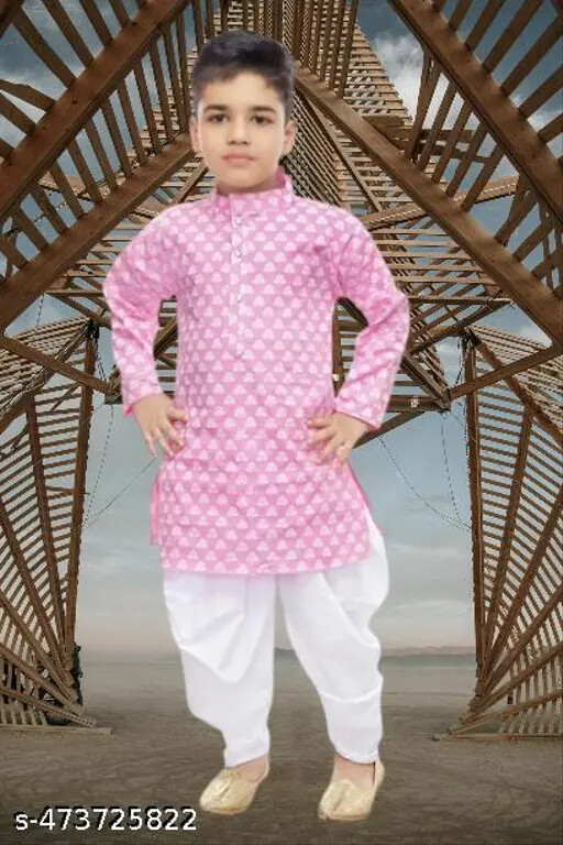Indian Traditional Kids Boy Cotton Kurta set