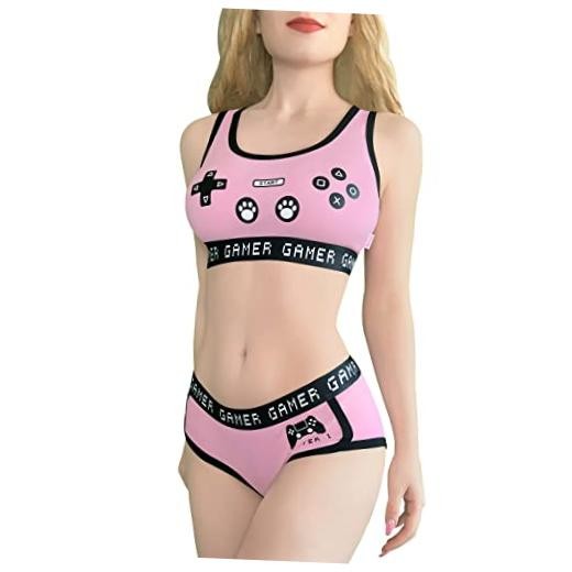 Women Cotton Camisole and Panties Sports loungewear Bralette Set – Medium Pink