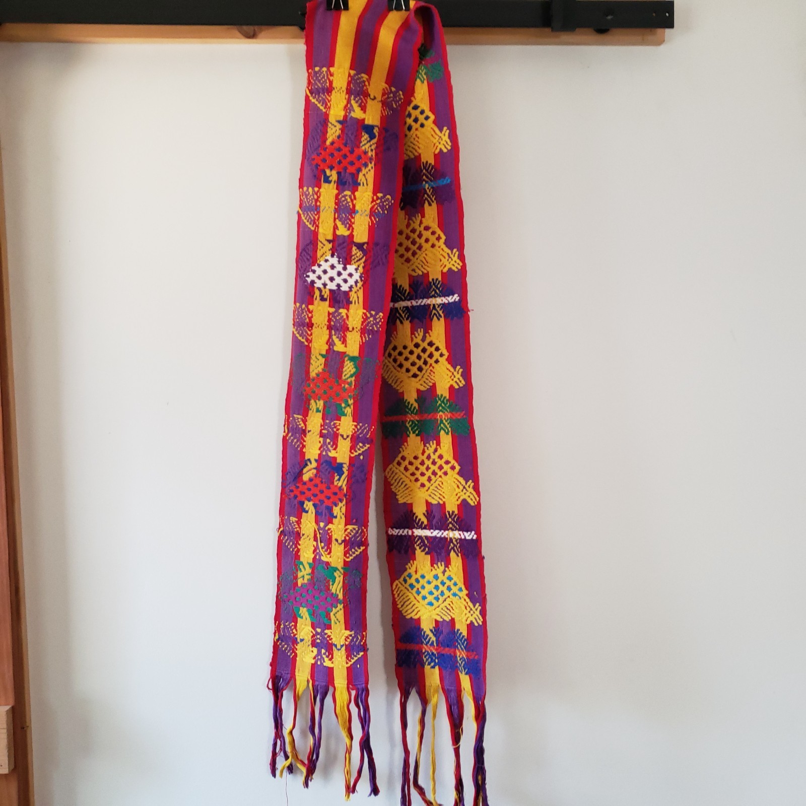 Guatemalan Faja Sash Colorful Woven Belt Strap Mayan Folk Art Boho Table Runner