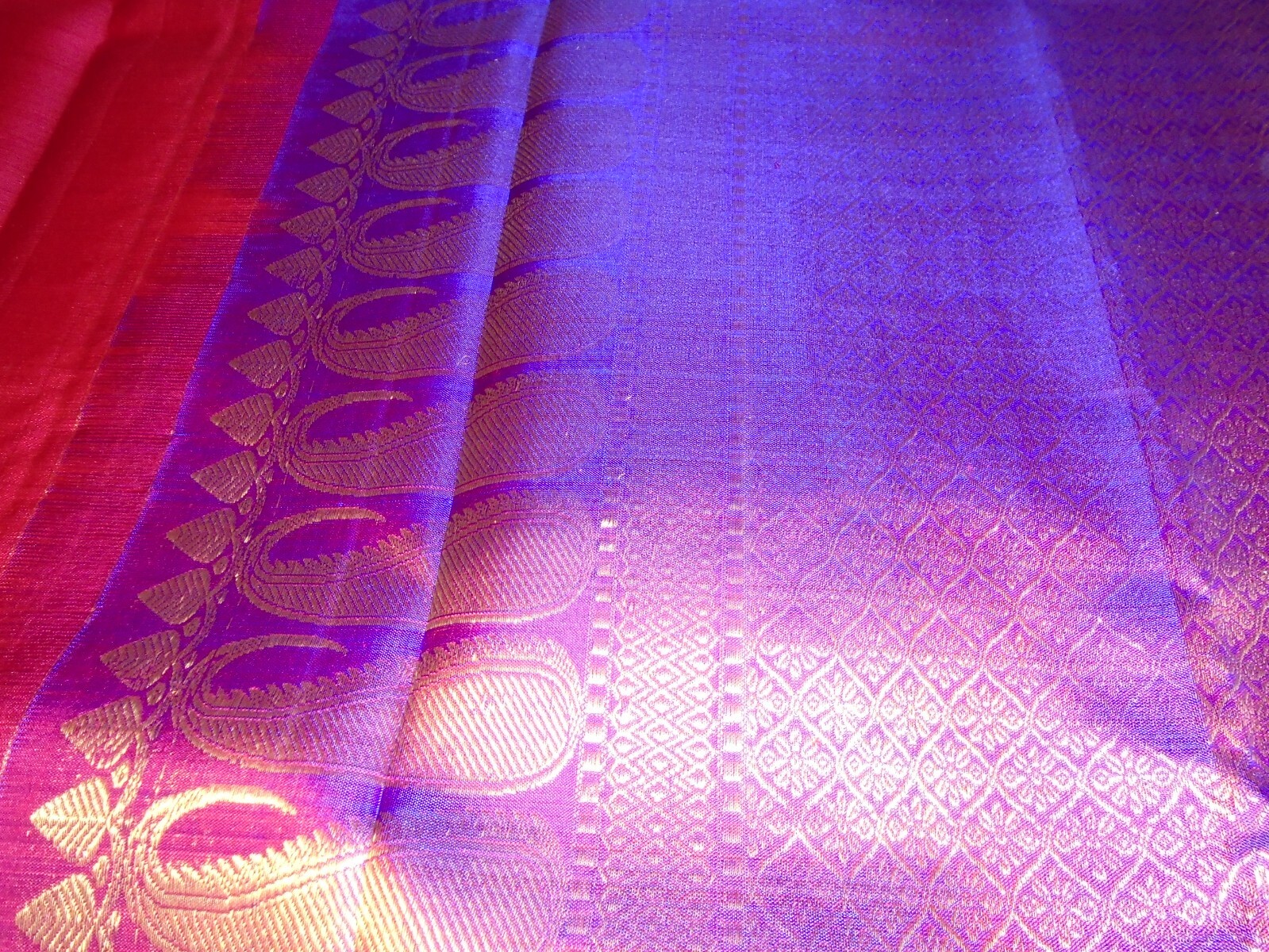 NEW BEAUTIFUL GADAWAL SILK SAREE W matching blouse piece. BRIDAL PARTY