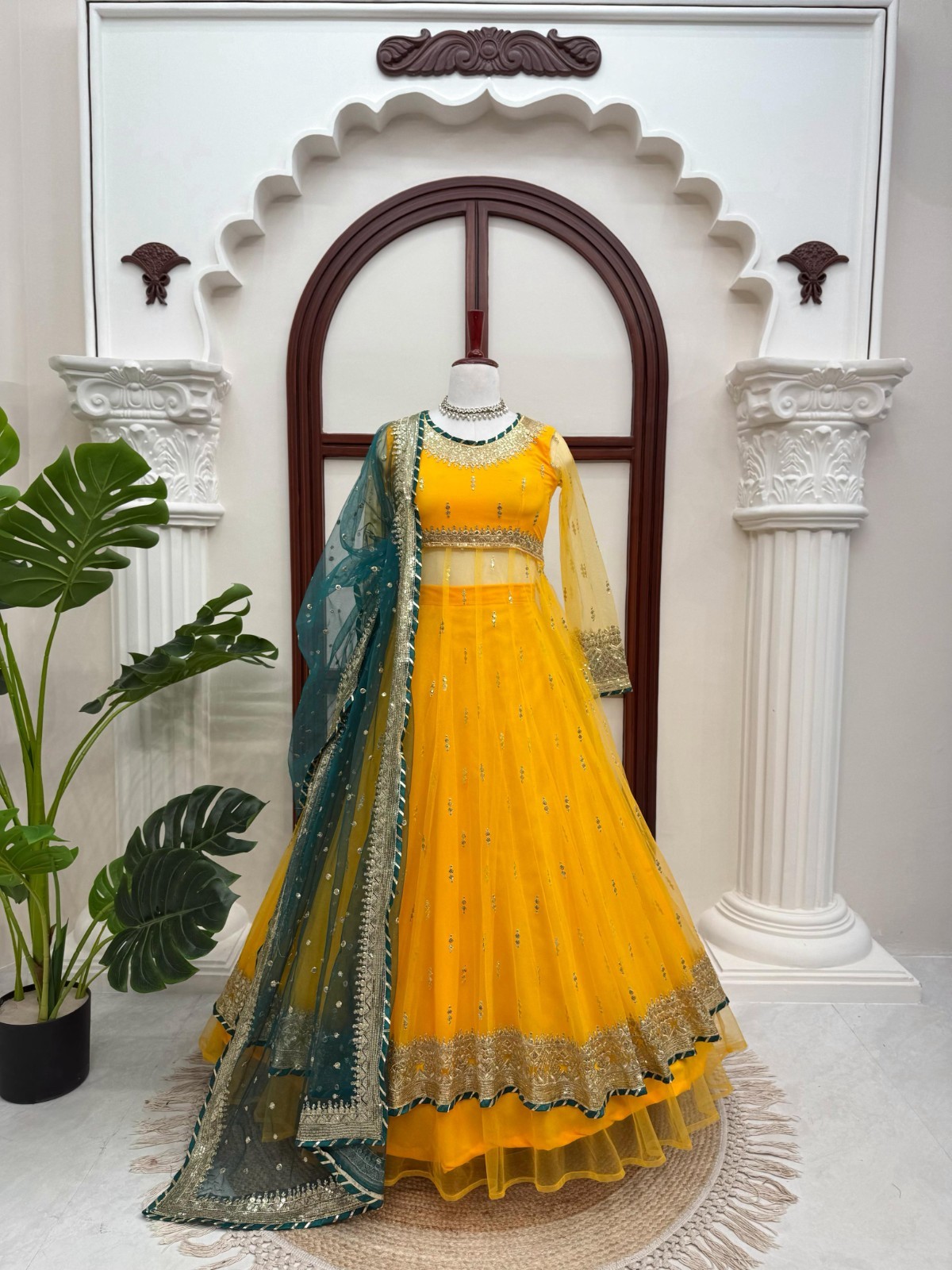 Presenting New Soft Net Yellow Top Lehenga With Dupatta For Festival Wear