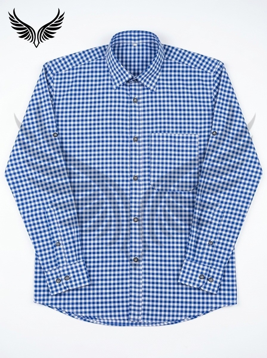 Bavarian Shirt Blue German Outfit Formal Dress Shirt for Men Oktoberfest Costume