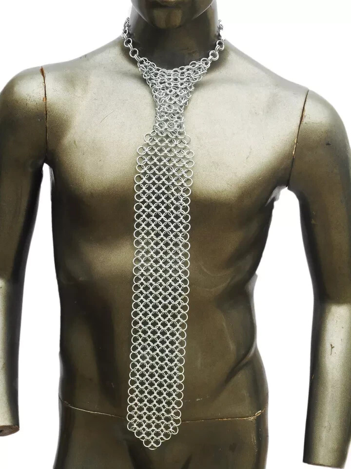Handmade Chainmail Ties Made in Mild Steel Butted Good