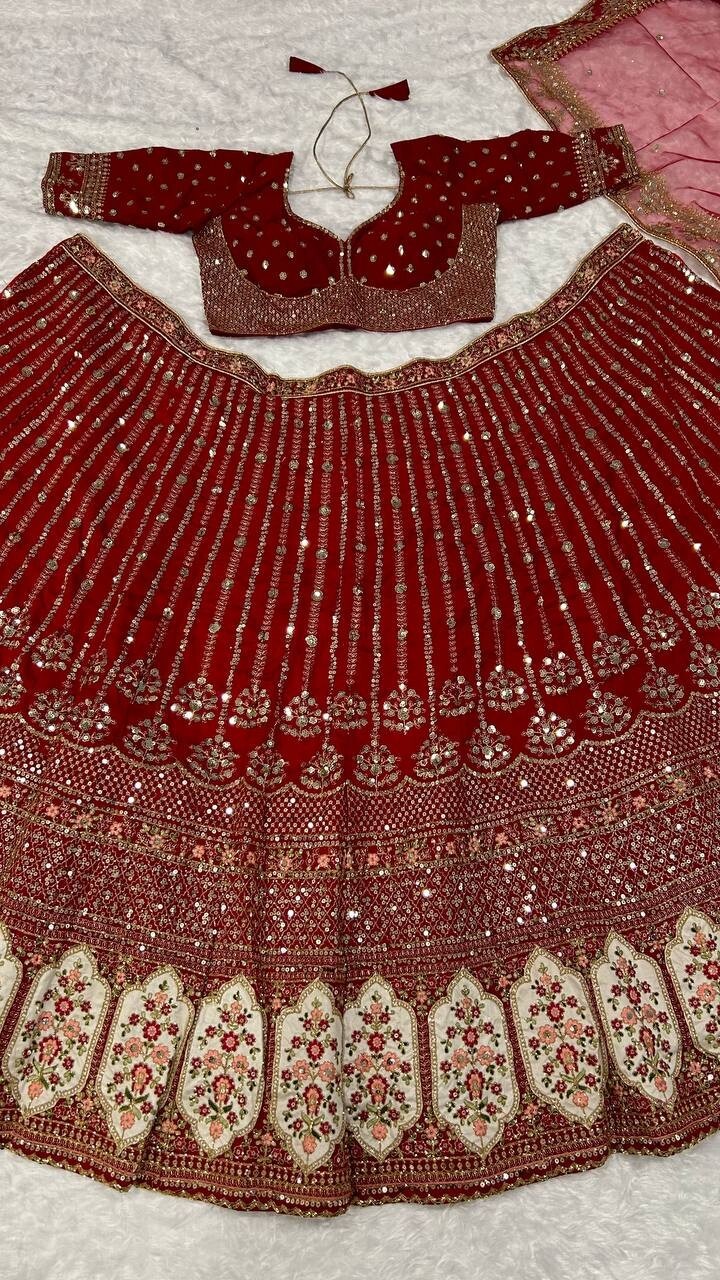 Launching Indian Designer Rangoon Silk Lehenga Choli With Dupatta For Women