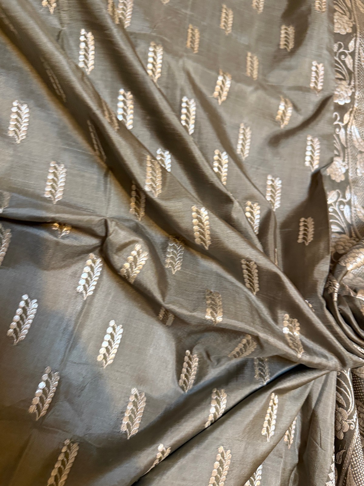 VTG Indian 100% SILK/SILVER THREAD! Sari ZARI Woven Saree 5yd X 1.25yd