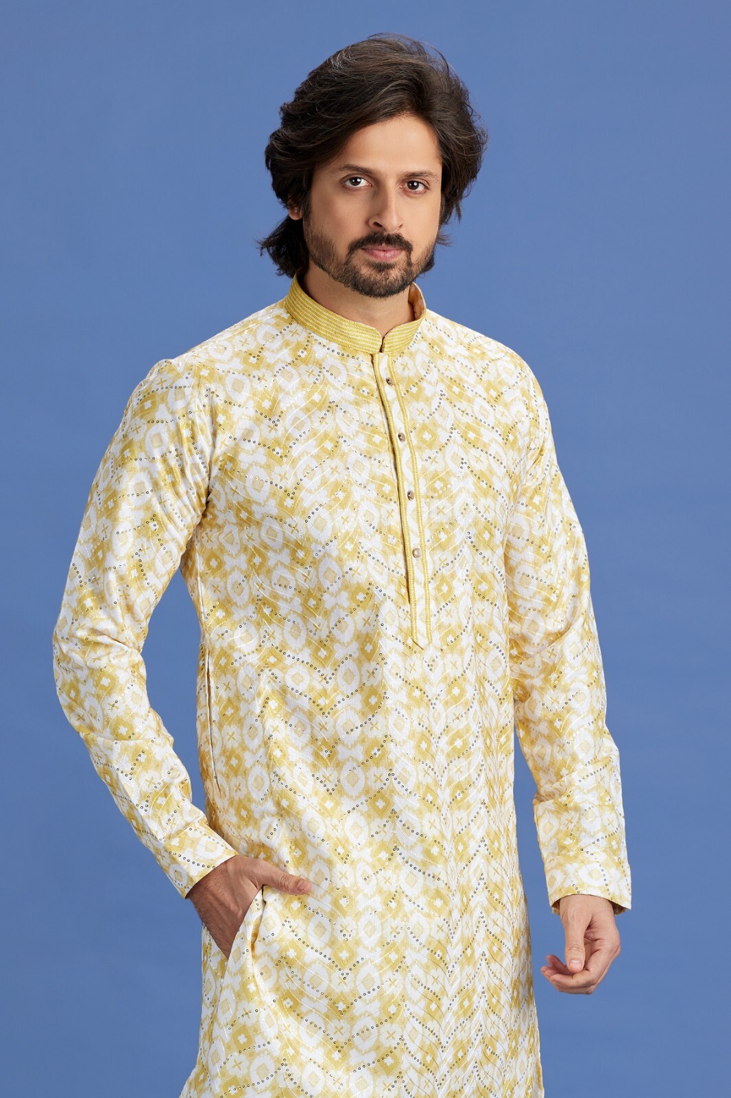 Mens Designer Wedding Bollywood Party Wear Traditional Kurta Payjama Dress India