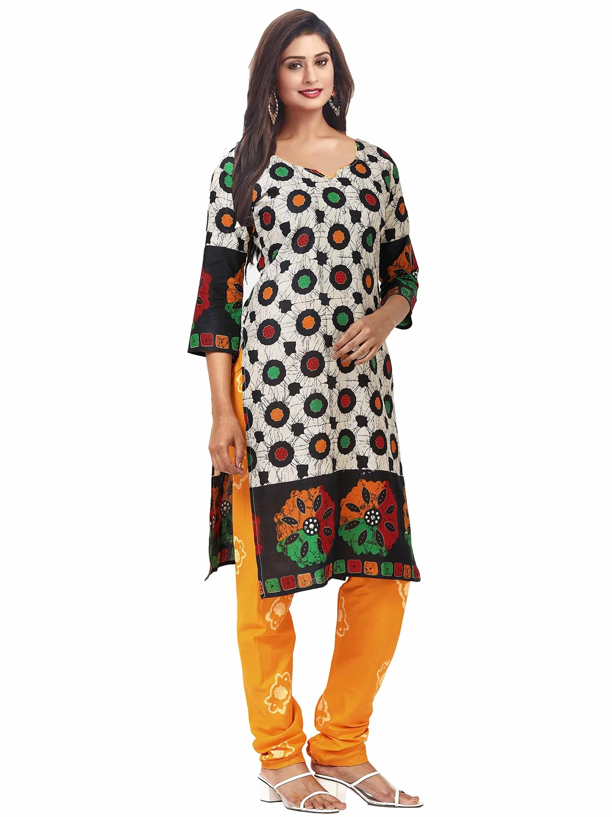 Miraan Printed Unstitched Cotton Dress Material | SAN7028 Multi