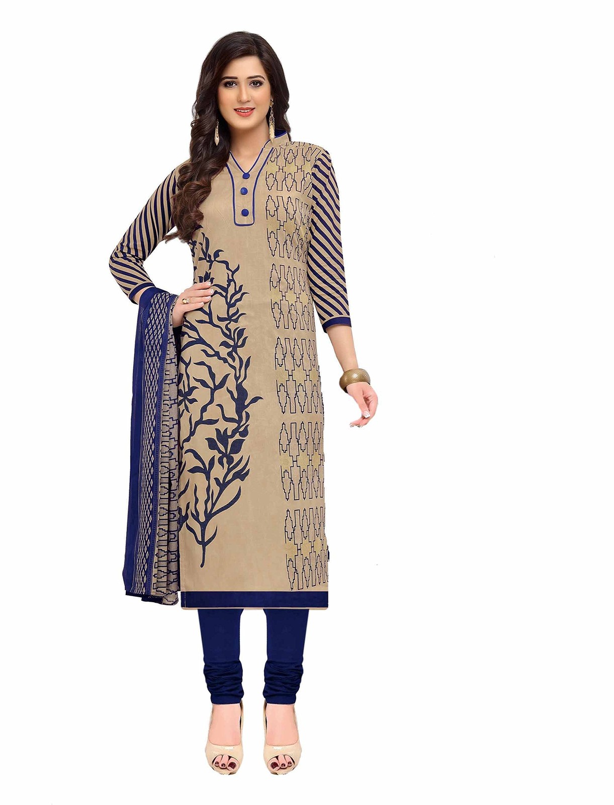 Miraan Printed Unstitched Cotton Dress Material | BAND1606 Multi