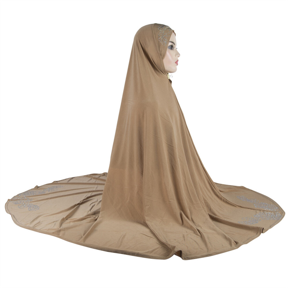 Muslim Women Full Cover Overhead Khimar Hat Hijab Islamic Prayer Wrap Headscarf