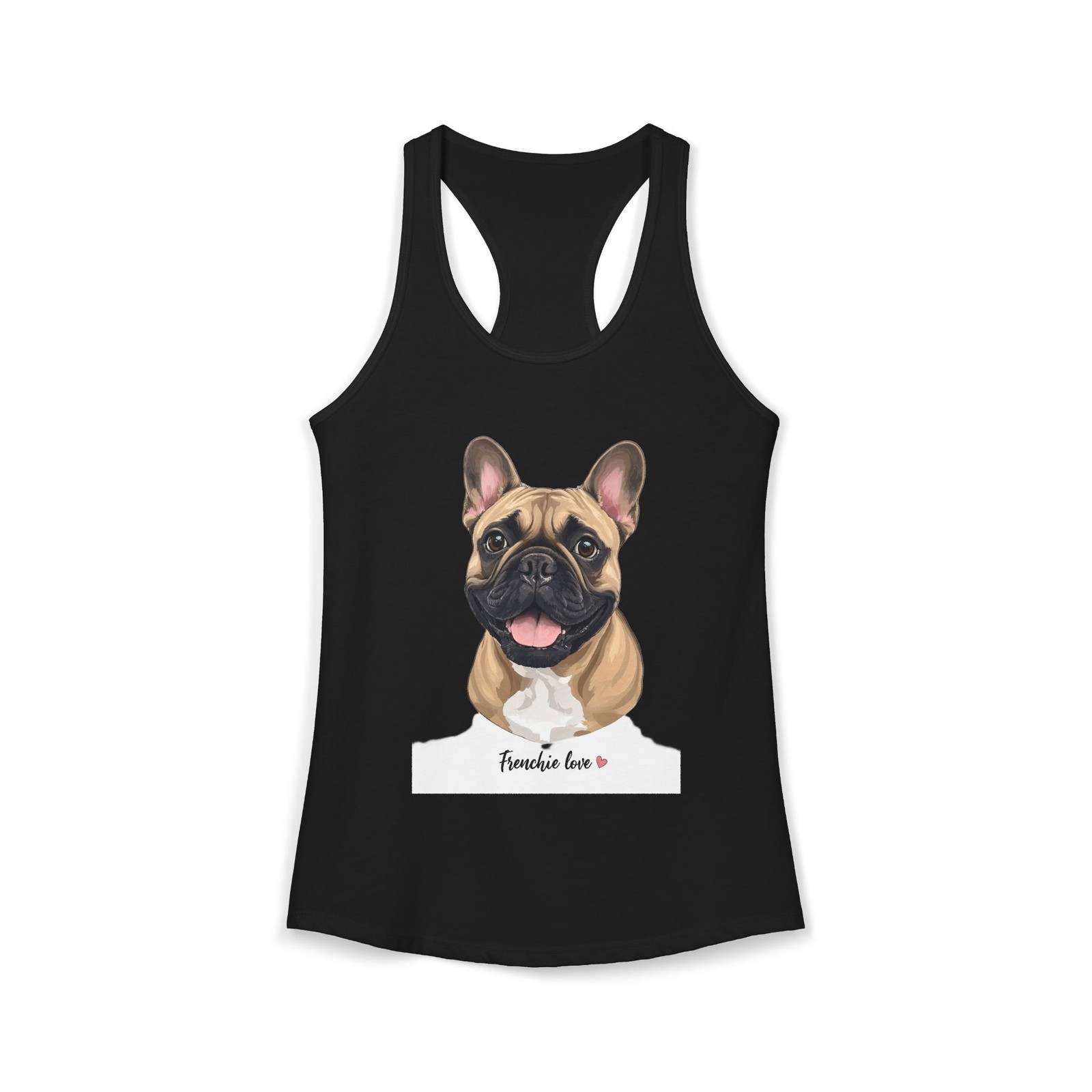 Womens French Bulldog Racerback Tank Top Frenchie Lover Cute Dog Made in USA
