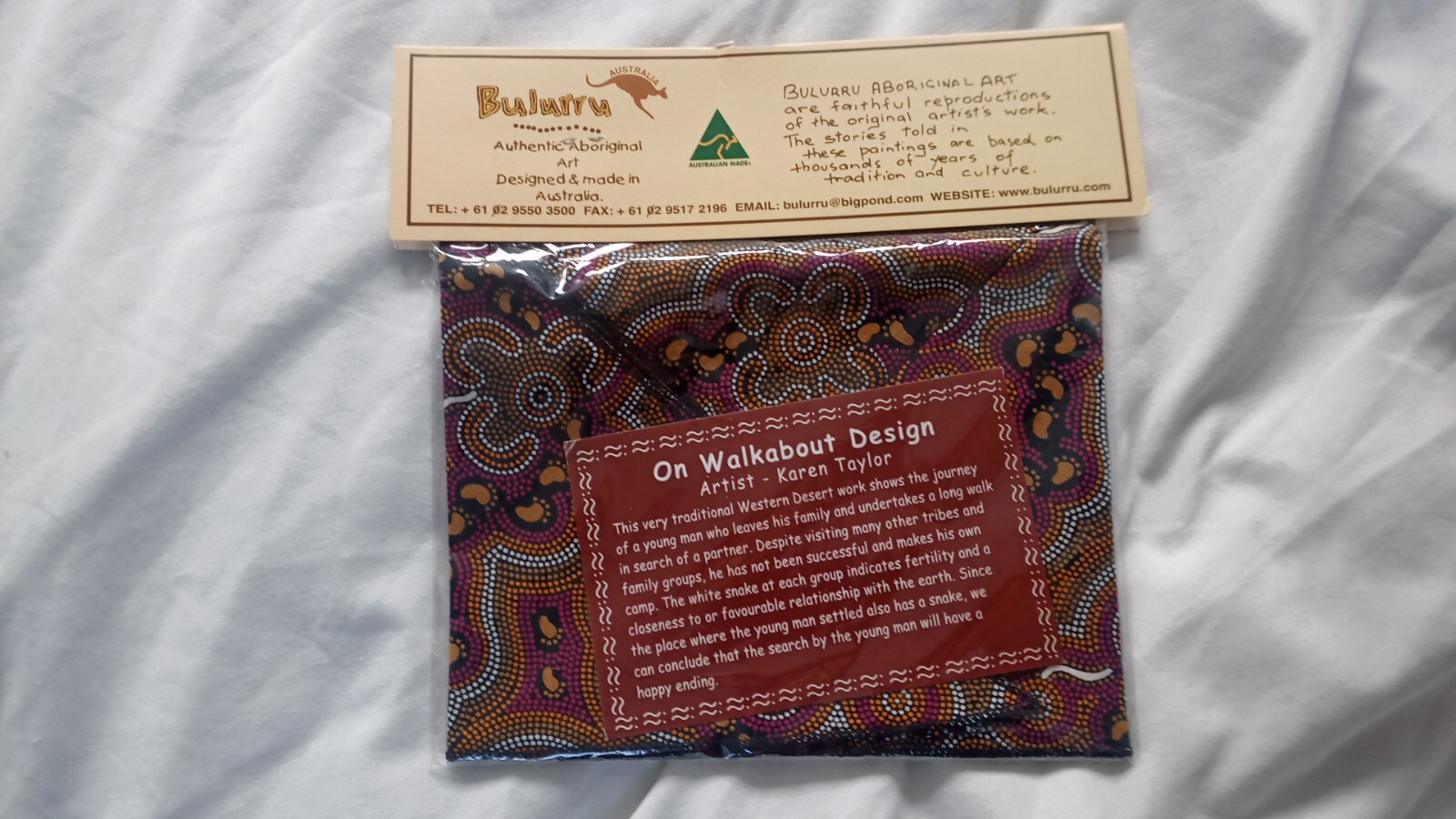 New Authentic Australian Aboriginal Art Bulurru Bandana On Walkabout Design