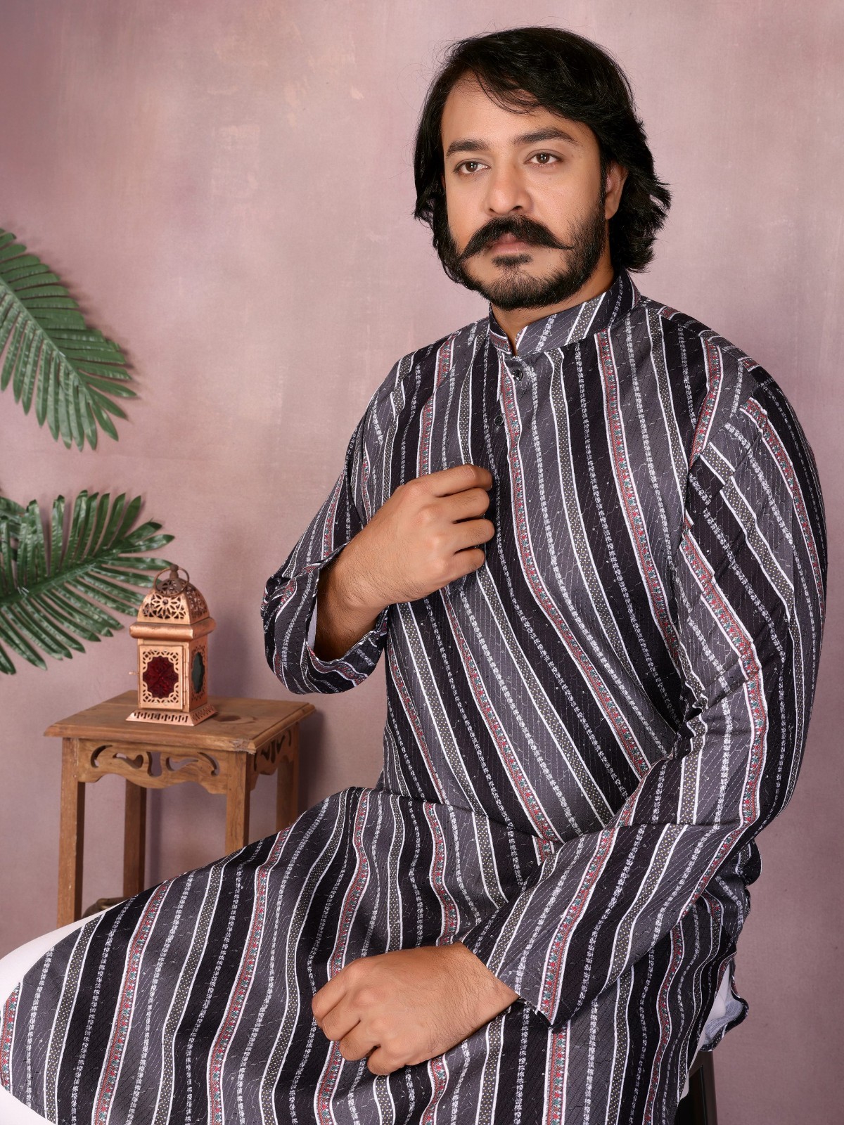 Indian Pure Cotton Kurta Pajama For Men’s Wedding Wear Fancy rayon ReadyMade