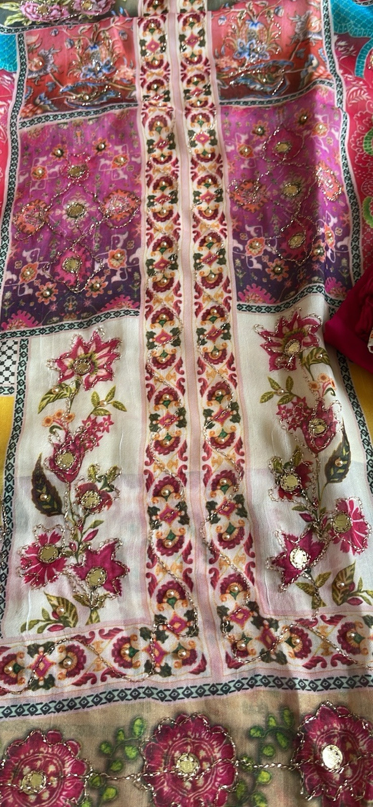 Indian Chinnon Silk Boutique Eid Collection Three Piece Suit