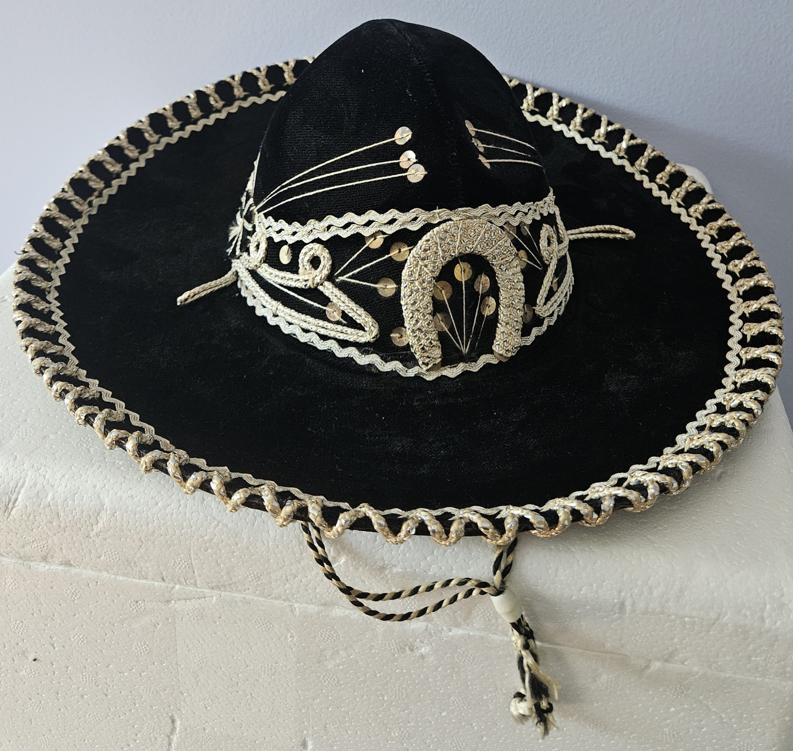 Francisco Ringon Sombrero Mariachi Black Velvet MEXICAN Charro Calidad XXXXX Kid