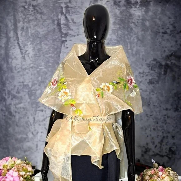 Modern Filipiniana Hand-Painted Wrap-Around Alampay