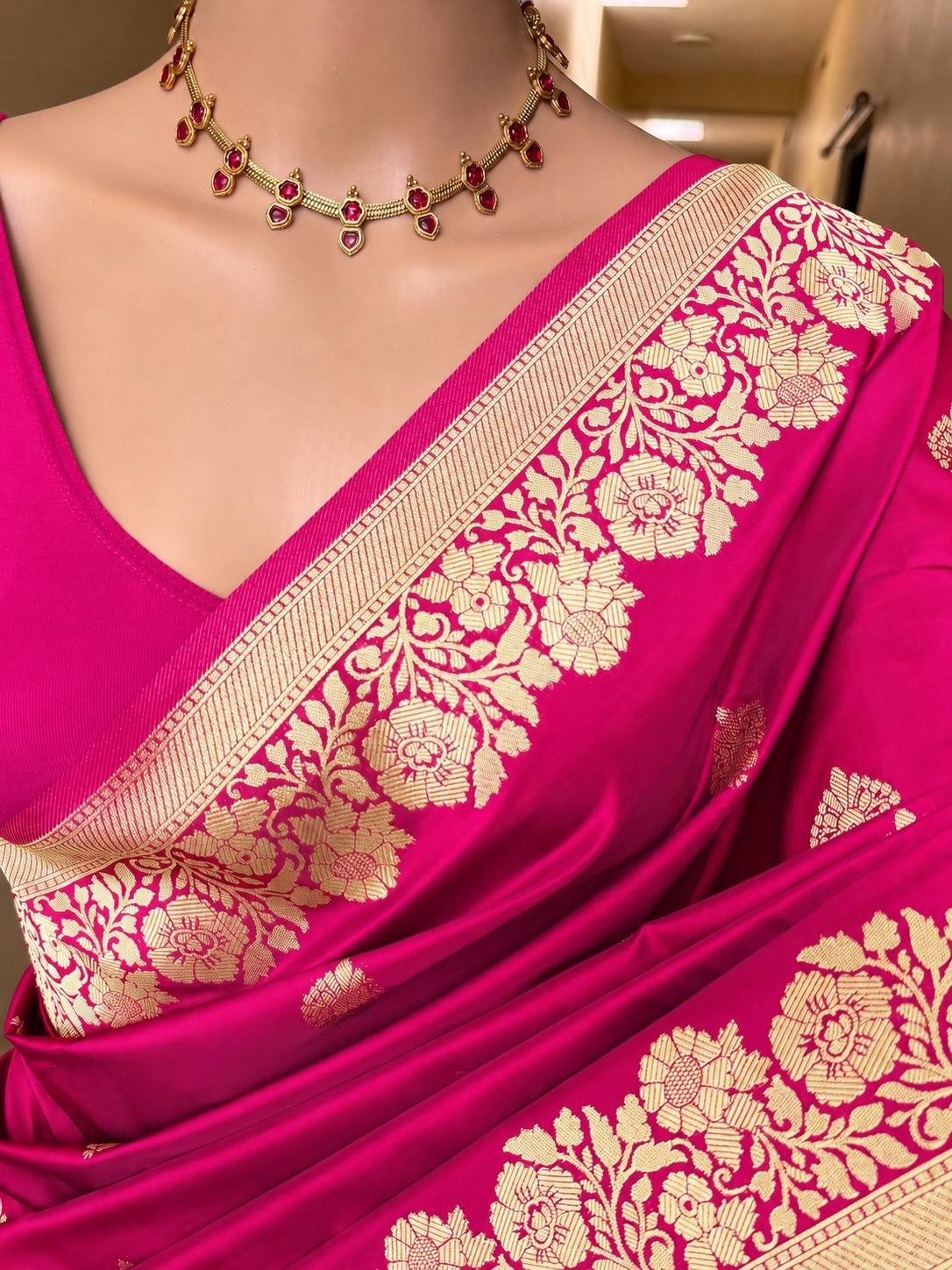 Designer Sari Bollywood Bridal Silk Saree Blouse South Indian Ethnic Ready made