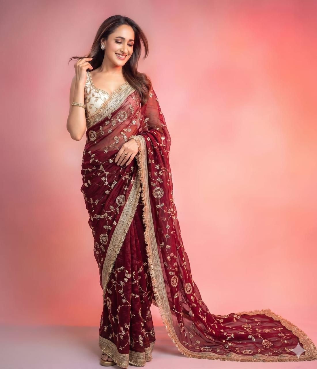 STEPNSHOP PREMIUM SAREE FESTIVAL WEAR WITH EMBROIDERY WORK 23238