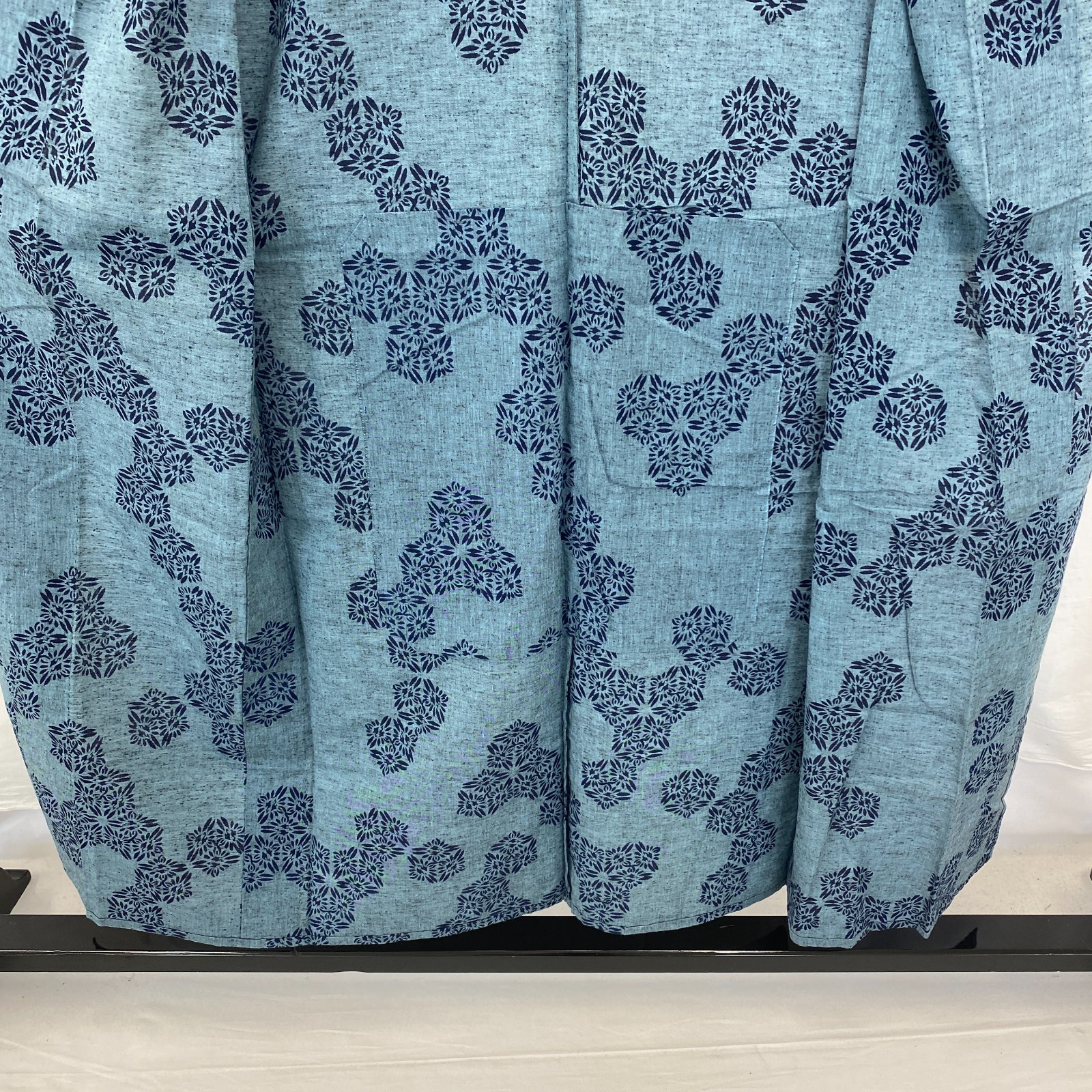 Japanese Vintage Kimono Yukata Blue No Lining Traditional Authentic Length 58 in