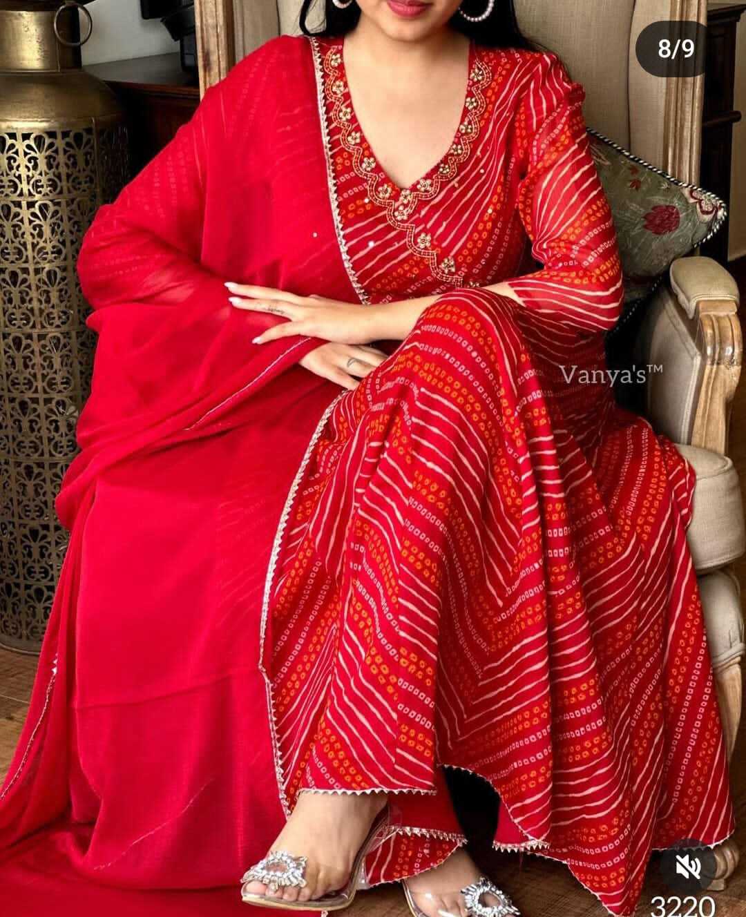 Red Kurta Palazzo Set With Designer Dupatta Indian Festival Wear Readymade Suits