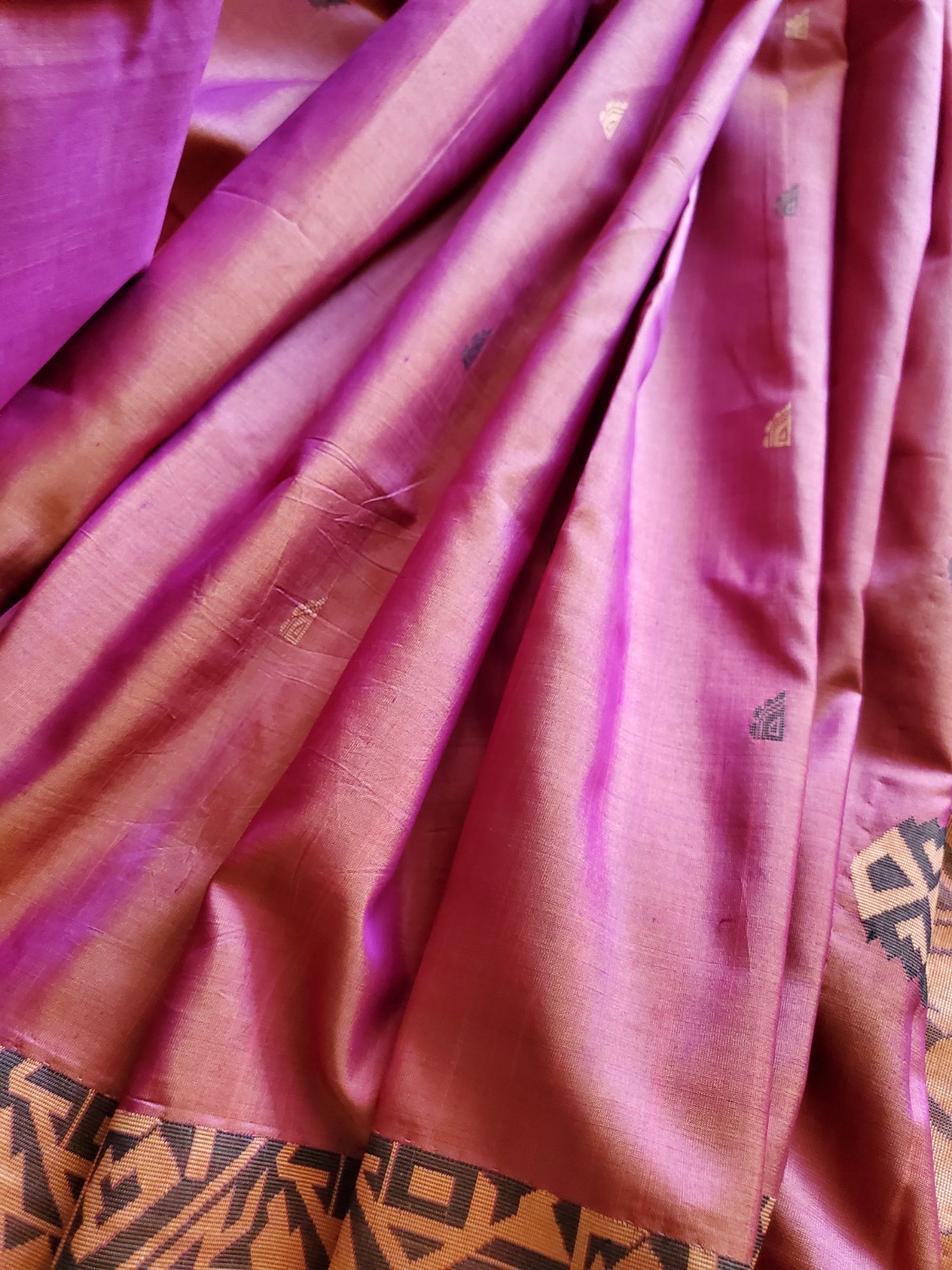 Women Pure Silk Valkalam Saree Threadwork No Zari Vintage Designer Handloom