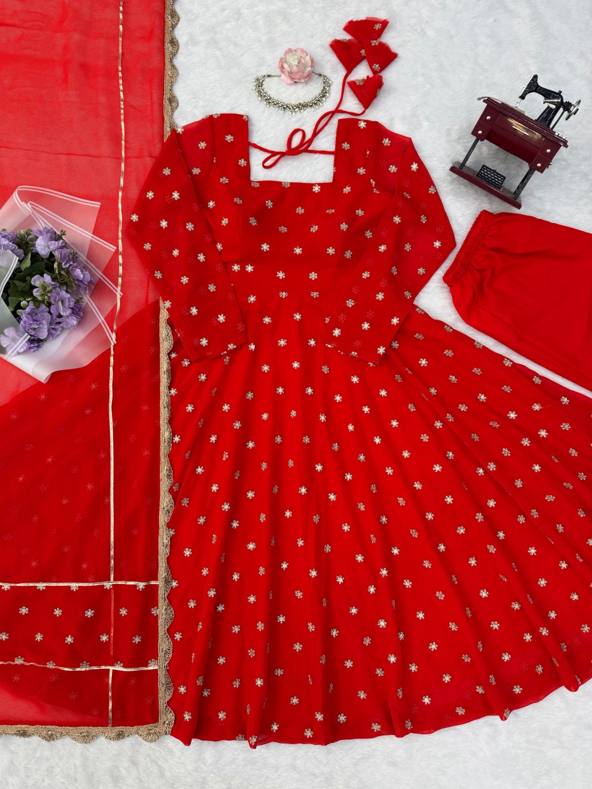 Bollywood Women Anarkali Kurti Dupatta Set Beautiul Party Wea Kurta Gown Dress