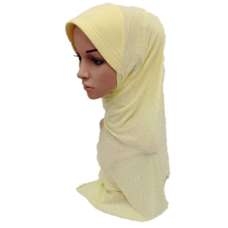 New Women Hijabs Cap Muslim Solid Color Head Wrap Bonnet Scarf Ramadan Headscarf