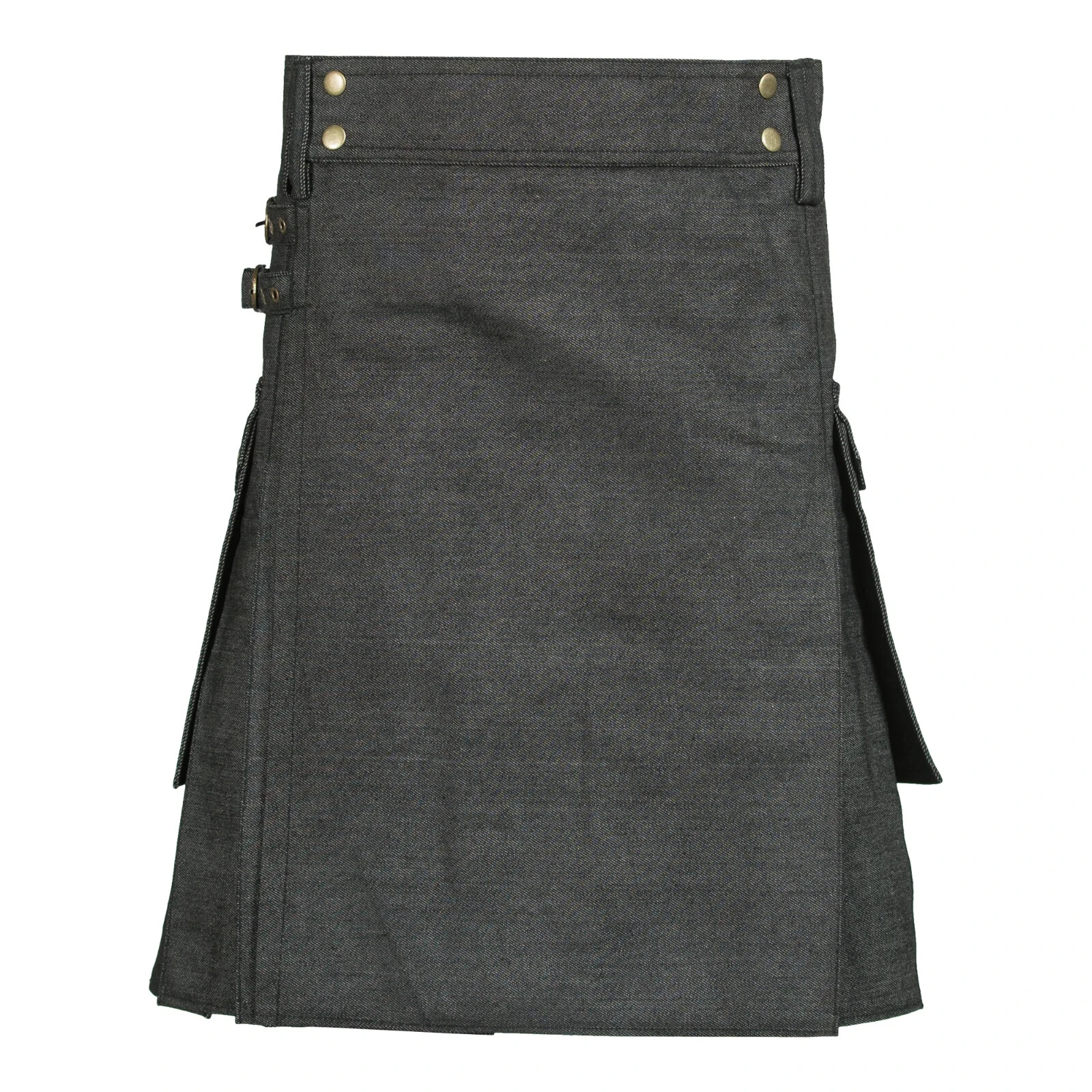 Men’s Scottish Grey Denim Utility Kilt Fashion Cargo Tactical Highland Kilt
