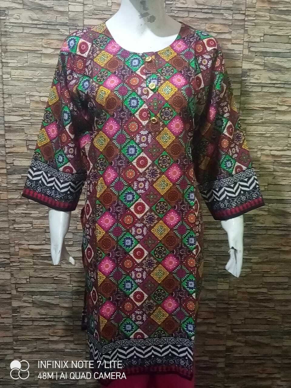 Pakistani Indian Kameez Stitched Size XL Kurti/Top/Tunic/Shirt Malti C (1Pice)