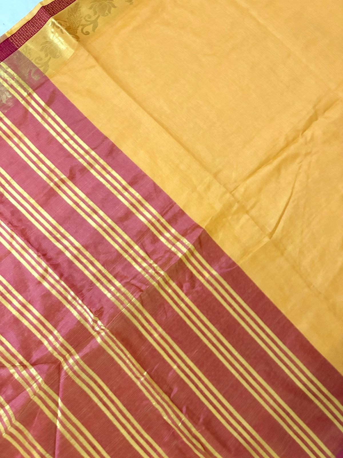 5YD Saree Indian Women Wrap Dress Orange Craft Fabric Sewing Sari Curtain Drape